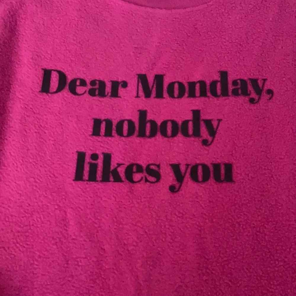 Dear Monday... graphic sweatshirt hot pink size XL - Picture 2 of 8